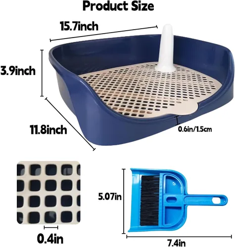 Vista 3 de Tfwadmx Caja de arena para conejillos de indias, bandeja de esquina rectangular para inodoro de animales pequeños, para hurón, chinchilla