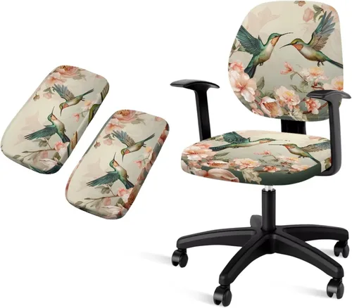 Vista 11 de American Flag Chair Covers Stretchy Office Chair Armrest Covers 4-Pc Set Reusable Soft Patriotic Computer Cover Slipcovers for Game Room and Office