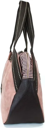 Vista 6 de CHALA Bolso de mano de hombro rosa con llavero de perro y monedero (Pug), Pug