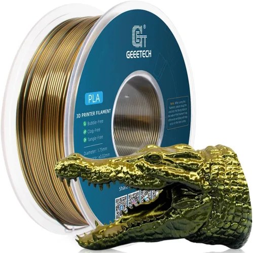 Vista 51 de Geeetech - Filamento PLA de 0.07 pulgadas, filamento de seda de bicolor, consumo dicromático de coextrusión brillante, 2.2 libras, 1 carrete
