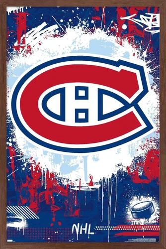 Vista 16 de Trends International NHL Montreal Canadiens - Póster de pared Maximalist Logo 23, 22.4 pulgadas de largo x 14.7 pulgadas, versión enmarcada