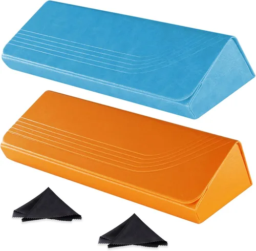 Vista 8 de SMARTTOP Paquete de 2 fundas rígidas para lentes, gafas de sol y estuche de vidrio con paño de limpieza, ligero, grande, portátil para hombres