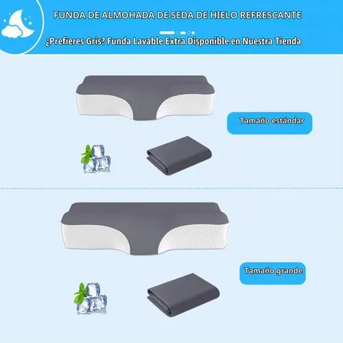 Vista 7 de Ergo - Almohada cervical cervical para el dolor de cuello, apnea del sueño y alivio de ronquidos, almohada para dormir de lado – Espuma