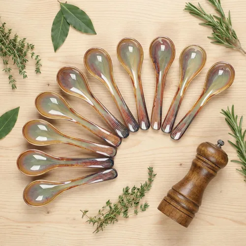 Vista 4 de Ceramic Asian Soup Spoon,Long handle for easy grip,Long handle for easy grip,6.0-inch set of 10,Suitable for Japanese ramen/Chinese