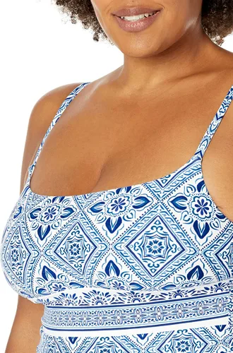Vista 3 de Top de traje de baño tankini con tirantes