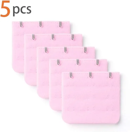Vista 2 de Allegra K 3 piezas 3 posiciones ganchos mujer ropa interior sujetador correa ajustable extensor hebilla gancho rosa talla única, Rosa claro