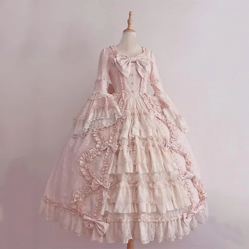 Vista 4 de Vestido victoriano para mujer, vestido de corte lolita, vestido medieval renacentista, vestido de cosplay de princesa, vestidos de baile franceses