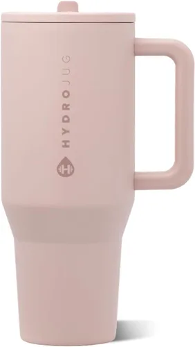 Vista 29 de HydroJug Traveler - Botella de agua de 40 onzas con asa y pajita abatible - Cabe en portavasos, vaso resistente a fugas - Reutilizable, aislado