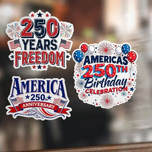 Vista 4 de ArogGeld Calcomanías para perros con el 250 aniversario de mercancía de Estados Unidos para automóviles América del 250 de julio, decoraciones
