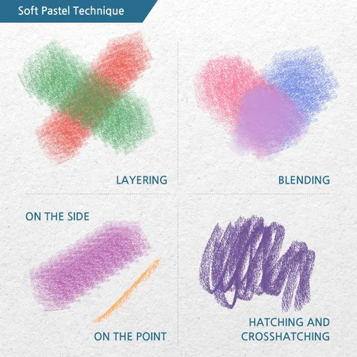 Vista 6 de HA SHI Pasteles de tiza suave, 24 colores surtidos, suministros de arte suave para artistas, medios de dibujo profesionales, pastel para usuarios