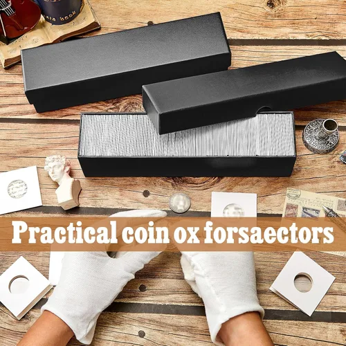 Vista 6 de Teling 8 Piezas Caja de Almacenamiento de Monedas Portadores Abatibles de 2x2 pulgadas Caja Suministros para Coleccionistas de Monedas Portadores