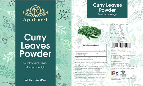 Vista 3 de AyurForest Hojas de curry en polvo, 16 onzas / 16.01 oz
