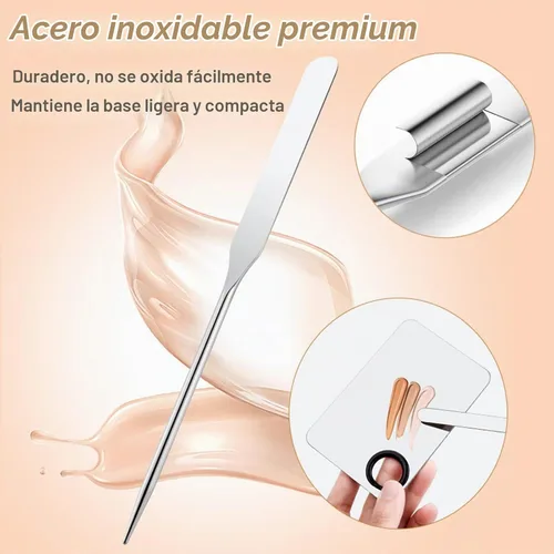 Vista 3 de Espátula de maquillaje coreana, espátula de maquillaje coreana Picasso, espátula de base coreana, espátula coreana profesional y paleta de mezcla
