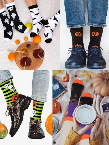 Vista 4 de Zhanmai 6 pares de calcetines de Navidad, calcetines de guitarra, calcetines novedosos para amantes de la música, regalos de Navidad para adultos