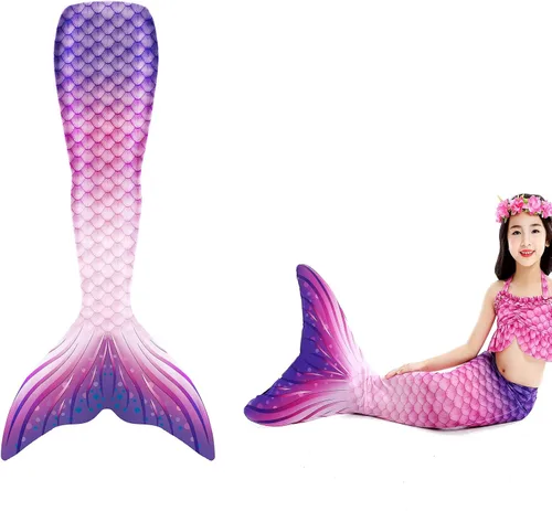 Vista 2 de Kakawayi traje de baño de sirena para niñas (sin aleta)