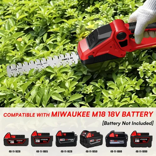 Vista 2 de Cortasetos inalámbrico para batería Milwaukee M18 (sin batería), mini tijeras de césped inalámbricas de 2200 RPM, cortasetos eléctrico de mano 2