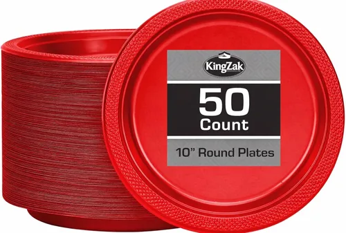 Vista 41 de Hanna K. Signature - Platos de plástico negro para fiesta, platos desechables de 7 pulgadas, 50 unidades, suministros de fiesta para aperitivos