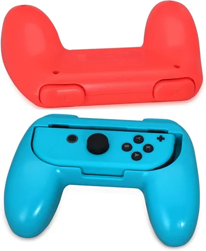 Vista 3 de Pokanic Juego de 2 empuñaduras de mano para interruptor de Nintendo Joy-Con controladores profesionales soporte almohadillas kit de mango resistente
