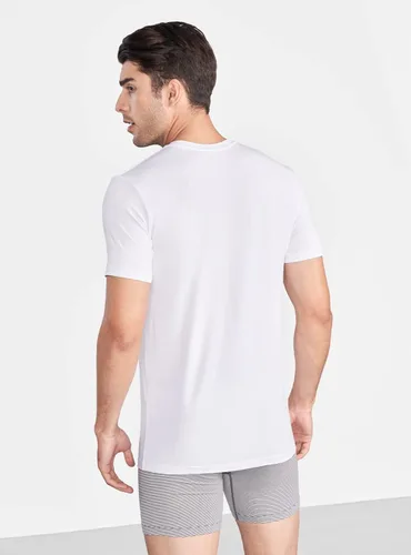 Vista 4 de DAVID ARCHY Men's Anti-Odor Micro Modal Undershirt V-Neck Tees Ultra Comfy T-Shirts for Men 3 Pack