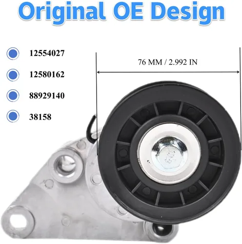 Vista 2 de PANNUOSCS - Conjunto tensor de correa con polea 38158 para Silverado Sierra Compatible con Chevy GMC Cadillac Buick Hummer Avalanche Express