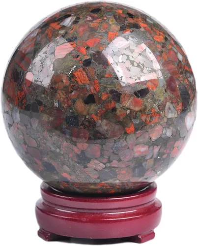 Vista 26 de JIC Gem Piedra Natural de Jaspe Africano Cristal de Curación Esfera Adivinación Bola de Piedra Preciosa, Feng Shui Reiki Aura Decoración