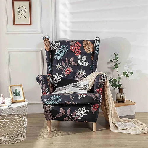 Vista 11 de Morbuy Fundas para silla con respaldo de alas de 2 piezas, funda moderna para silla con respaldo de ala, funda elástica para silla con respaldo