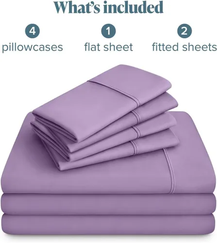 Vista 156 de Bare Home Sheet Set 1800 Ultra-Soft with 2 Pillowcases (Twin XL, Dark Blue)