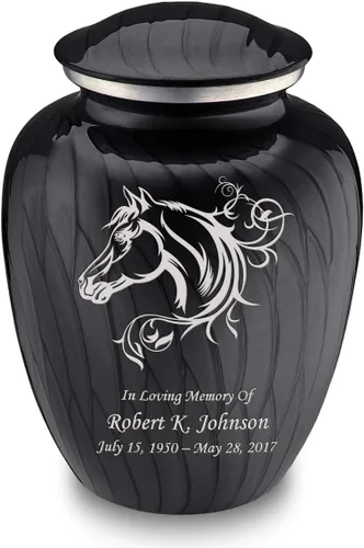 Vista 10 de Geturns Embrace - Urnas de cremación personalizadas para adultos para cenizas humanas, urna funeraria negra grande para hombres y mujeres, 200 libras