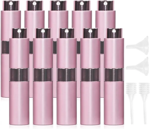 Vista 8 de Botella recargable del atomizador del perfume de 10 PCS 0.3 fl oz, botella del espray del viaje de la colonia Mini spray vacío para recargar Negro