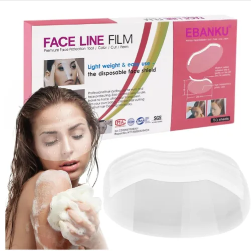Vista 9 de EBANKU Viseras de ducha para protección facial, 50 unidades, viseras de plástico para la cara, protector para pestañas, protector para maquillaje