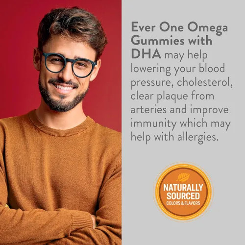Vista 3 de Gomitas de aceite de pescado Omega para adultos y adolescentes con DHA – Suplemento de apoyo para la salud cerebral y cardiovascular – Vegano, sin