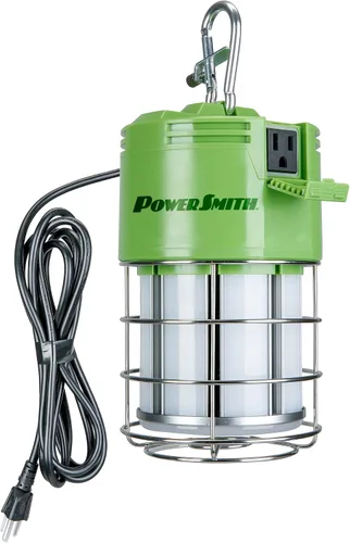 Vista 9 de PowerSmith PTLK516-130 - Luz de trabajo LED temporal de 16,000 lúmenes con 4 paneles pivotantes, gancho de metal de montaje rápido y cable
