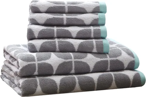Vista 11 de Intelligent Design Lita - Juego de toallas de baño de algodón, jacquard altamente absorbentes, 6 piezas incluyen 2 toallas de baño y 4 toallas
