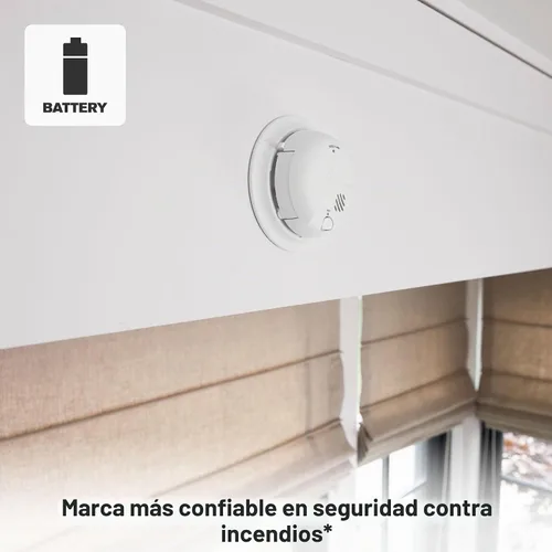 Vista 4 de First Alert, alarma de humo alimentada por baterías, detector con botón de prueba y silencio, SMI100, 1 unidad SMI100