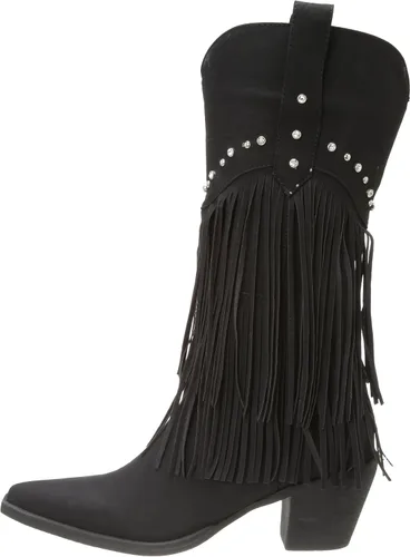 Vista 7 de Roper Botas occidentales con flecos y tachuelas para mujer, Marrón