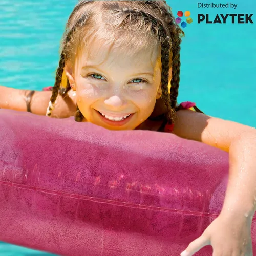 Vista 3 de Playtek - Anillo flotante gigante para piscina, tubo de natación redondo grande con purpurina rosa, flotadores duraderos para nadar en la playa