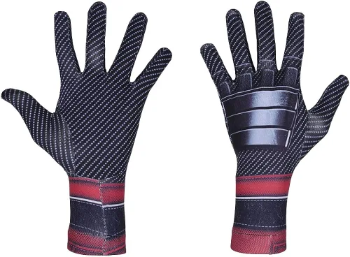 Vista 3 de Máscara de superhéroe y guantes de Halloween para adultos y niños