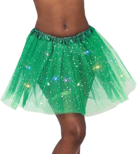 Vista 4 de RELBCY Falda tutú LED para mujer, tutú de tul iluminado, falda tutú en capas de neón, disfraz de tutú para fiesta de festival, para mujeres y niñas
