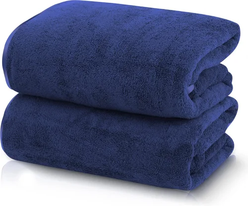 Vista 31 de TENSTARS Toallas de baño de seda con dobladillo para liquidación de baño - 27 x 55 pulgadas - Ligeras, delgadas, de secado rápido - Toalla