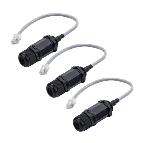 Vista 7 de Conector impermeable RJ45 de montaje en panel con escudo, macho a hembra, 8P8C, CAT 5, CAT 5E, M16 IP67 Ethernet LAN, acoplador de cable LAN