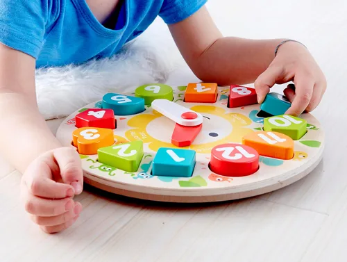 Vista 8 de Hape Juego de rompecabezas de reloj grueso, multicolor, 9.65 x 1.38 pulgadas