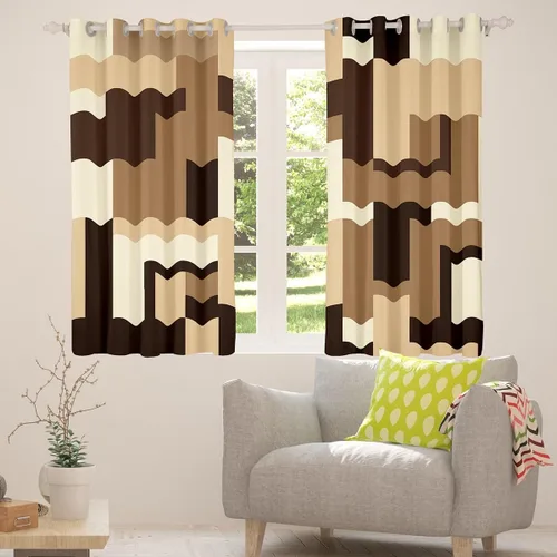 Vista 6 de Cortinas geométricas a rayas para dormitorio, niños, arte abstracto retro, rectangular, cortinas de oscurecimiento rectangulares para mujeres
