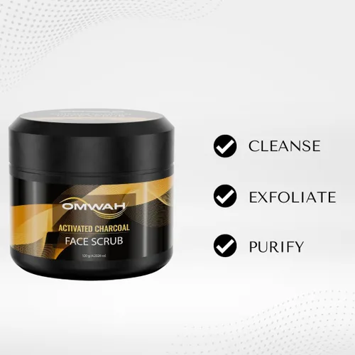 Vista 2 de Exfoliante facial de carbón activado, microdermoabrasión para hombre (4.23 onzas)