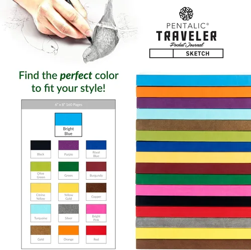Vista 7 de Cuaderno de bocetos Travelers Dot Grid Pentalic Art, libre de ácidos