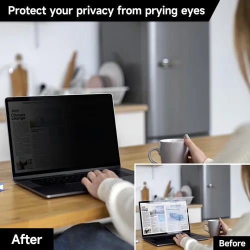 Vista 6 de Paquete de 2 protectores de pantalla de privacidad compatibles con MacBook Pro de 13 pulgadas (2016, 2017, 2018, 2019, 2020, 2021, 2022, M1, M2)
