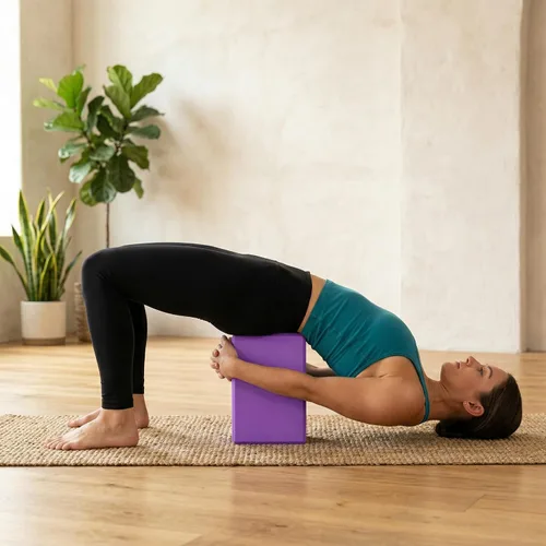 Vista 6 de Toyvian Bloque de EVA de alta densidad para yoga, antideslizante, ligero, para pilates, fitness, gimnasio, entrenamiento, estiramiento, 8.97 x 5.98