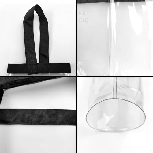 Vista 8 de Paquete de 2 bolsas de vino helado, portátil, plegable, enfriador de bolsa de vino transparente con asa, enfriador de botellas de vino, bolsa