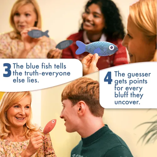 Vista 6 de Big Potato Sounds Fishy Juego de Mesa: El Juego de Bluff Familiar para Niños de 10+ - Los Mejores Nuevos Juegos de Quiz Familiares, Juegos de Trivia