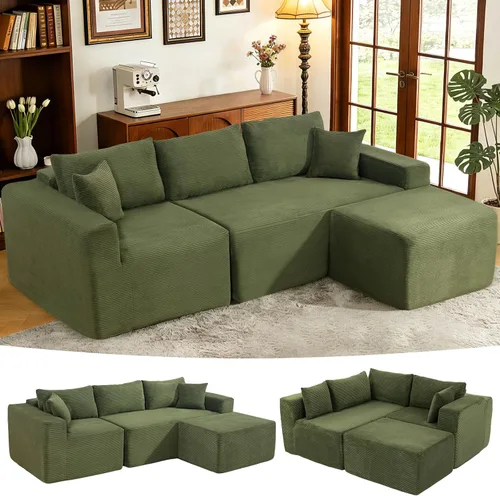 Vista 16 de Sofá modular Cloud 2026 de 108 pulgadas, sofá modular con asiento profundo, sofá modular con diván en forma de L, sofás modernos para sala de estar