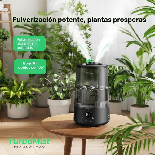 Vista 4 de Homvana Humidificadores para dormitorio y hogar, 3.6 L de llenado superior de niebla fría 34 horas de tiempo súper largo, silencioso 23 dB